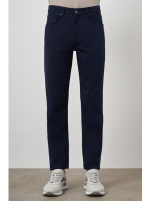  Erkek Lacivert Pamuk 5 Cep Dynamic Fit Jean Kot Pantolon