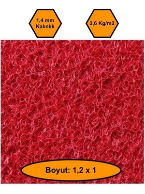 Kırmızı Kıvırcık Plastik Paspas, Dış Mekan Için Paspas, 1,2x1