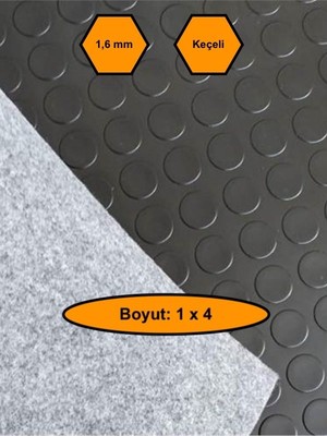 Siyah Paralı Muşamba , Zemin Örtüsü, Kaymaz Özellikli Zemin Paspası, 1x4 Metre