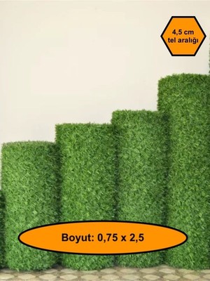 0,75X2,5 Metre Çim Çit, Bahçe Çiti, Dekoratif Telli Çit, Yapay Çim Çit