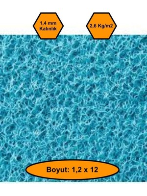 Turkuaz Kıvırcık Plastik Paspas, Dış Mekan Için Paspas, 1,2X12