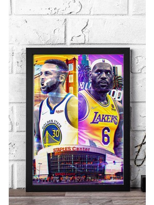 Stephen Curry Lebron James Çerçeveli Tablo - Basketbol Nba Posteri Tablo