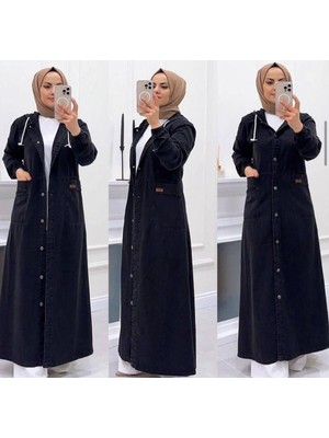 Kadın Düğmeli Kot Kap