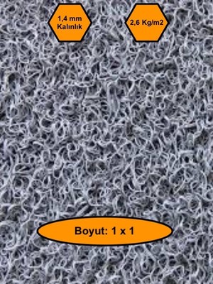 Gri Kıvırcık Plastik Paspas, Dış Mekan Için Paspas, 1x1