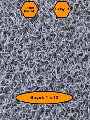 Gri Kıvırcık Plastik Paspas, Dış Mekan Için Paspas, 1X12