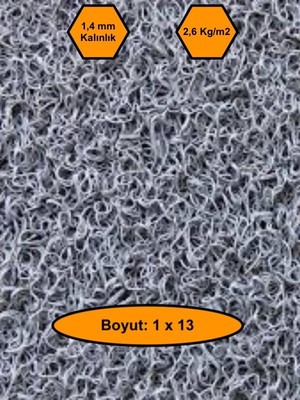 Gri Kıvırcık Plastik Paspas, Dış Mekan Için Paspas, 1X13