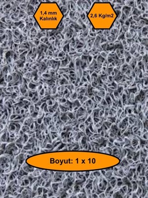 Gri Kıvırcık Plastik Paspas, Dış Mekan Için Paspas, 1X10