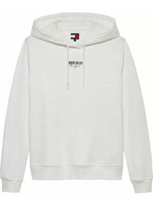 Kadın Regular Fit Kapüşonlu Logolu Sweatshirt - Ekru