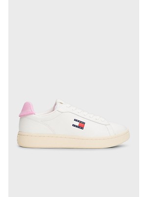 Tommy Jeans Logolu Deri Sneaker Ayakkabı Bayan Ayakkabı EN0EN02815 01V