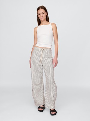 Gap Kadın Siyah Beyaz Çizgili Yüksek Bel Çizgili Horseshoe Jean Pantolon