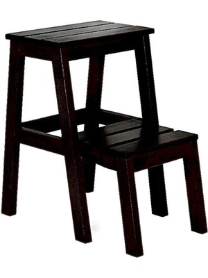 Siyah Ahşap Katlanır Merdiven Tabure