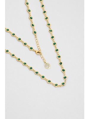 Rosalinda 18 Ayar Sarı Altın Kaplama 45 cm Gümüş Kolye