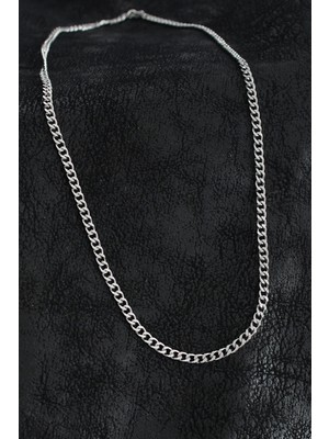 Bfs 316L Çelik Klasik Zincir Model Gümüş Renk Erkek Kolye