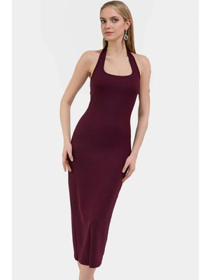 Midi Elbise Esnek Örme Kumaş Bodycon Kalıp Günlük Stil Kaliteli Işçilik Seçkin Malzeme