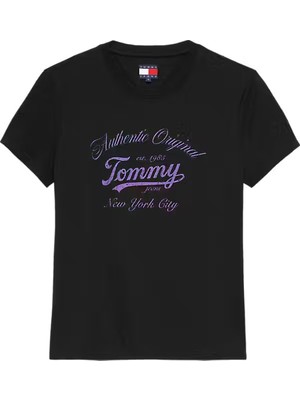 Kadın New York City Logo T-Shirt - Siyah