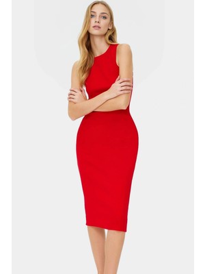 Rahat Pamuklu Bodycon Midi Elbise Yaz Için Mükemmel Seçim Özel Tasarım