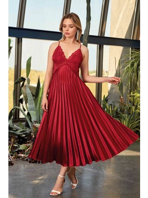 Nurteks 7115 Bayan Uzun Saten Gecelik