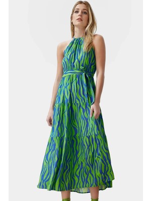 Kolsuz Halter Yaka Çok A Line Maxi Elbise Yaz Için Şık ve Rahat Modern Stil Yüksek Kalite