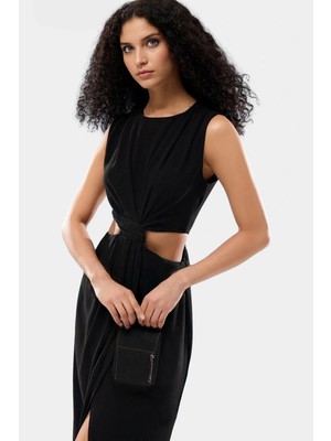 Kolsuz Maxi Elbise A Kesim Dokuma Krep Yazlık Rahat Kullanım Uzun Ömürlü