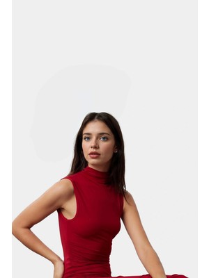 Şık Bodycon Maxi Elbise Polyester Elastan Karışımı Rahat Günlük Profesyonel Görünüm Konforlu Kesim