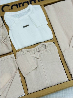 Caramell Müslin 10'lu Yazlık Zıbın Seti Unisex Bebeğiniz İçin Organik Pamuklu Konforlu Tasarım