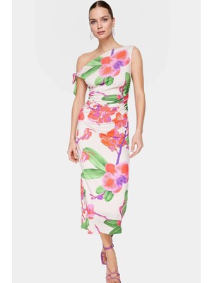 Tek Omuzlu Örme Maxi Elbise Vücuda Oturan Kalıp Şık ve Rahat Mükemmel Uyum