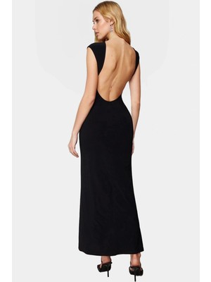 Şık Maxi Elbise Sırt Detaylı Bodycon 96% Polyester Yazlık Seçkin Malzeme Dayanıklı
