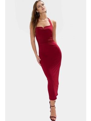 Vücuda Oturan Maxi Elbise Örme Kumaş Kolsuz Yazlık Rahat Kullanım Mükemmel Uyum