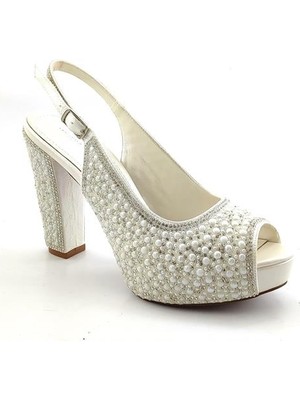 Ll 374 Günlük Kadın Topuklu Ayakkabı-Beyaz