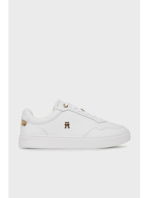 Tommy Hilfiger Logolu Deri Sneaker Ayakkabı Bayan Ayakkabı FW0FW08758 0ht
