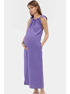 Rahat ve Şık Yazlık Maxi Elbise Modal Kumaş Düz Kesim Halter Yaka Uzun Ömürlü Premium Kalite
