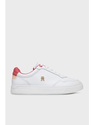 Tommy Hilfiger Logolu Deri Sneaker Ayakkabı Bayan Ayakkabı FW0FW08680 01S
