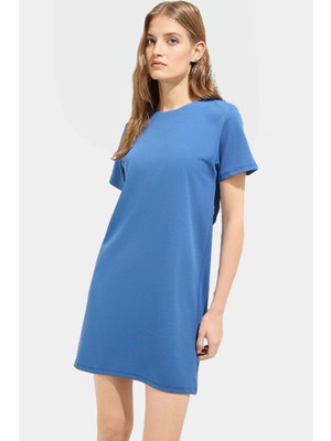 Rahat Kesim Mini Elbise 54% Elastommultiester 46% Polyester 86CM Boy Profesyonel Görünüm