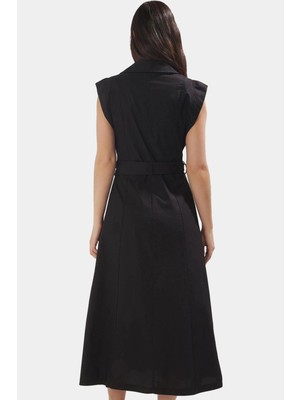 Nefes Alan Pamuklu Yazlık Midi Gömlek Elbise Düz Kesim Kuşak Detaylı Dayanıklı Malzeme Rahat ve Şık