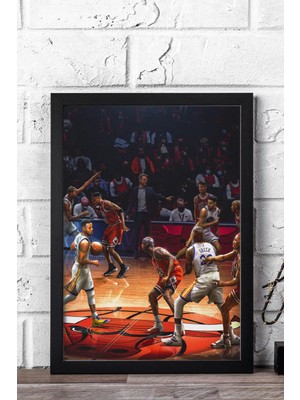 Stephen Curry Michael Jordan Çerçeveli Tablo - Basketbol Nba Posteri Tablo