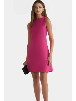 Yazlık Mini Elbise Finike Dokuma A Line Kesim 88% Polyester Rahat ve Şık Zarifane Tasarım