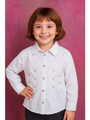 Kız Çocuk Beyaz Gömlek / 23 Nisan Okul Gömleği