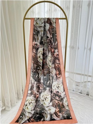 Gül Desen Pamuk Şal Kiremit