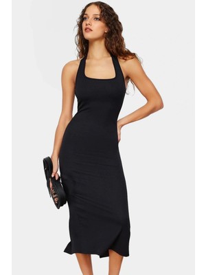 Maxi Örme Elbise Bodycon Kalıp 94 Polyester 6 Elastan Günlük Şık Rahat Kullanım Konforlu Kesim