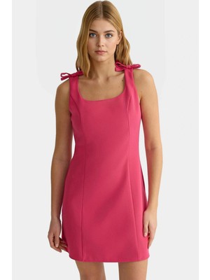 Yazlık A Kesim Fiyonklu Mini Dokuma Elbise Zarifane Tasarım Mükemmel Uyum