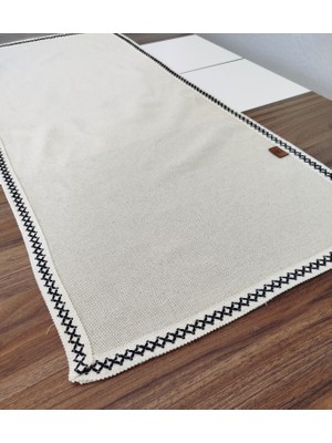 Naturel Organik Cendere Kumaş %100 Pamuk Güpürlü Runner 50X110 cm