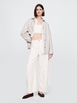 Gap Kadın Kırık Beyaz High Rise Ultrasoft Horseshoe Jean Pantolon