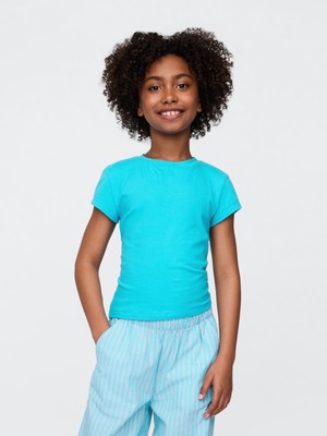 Gap Kız Çocuk Mavi Stretch T-Shirt