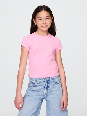 Gap Kız Çocuk Pembe Stretch T-Shirt