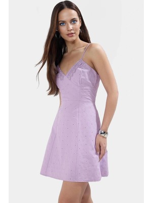 Astarl? Dokuma Mini Elbise Yazlık Rahat A Line Trend Tasarım Özel