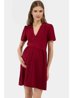 A Line Kısa Kollu Mini Elbise  Polyester Yazlık Günlük Konforlu Kesim Modern Stil