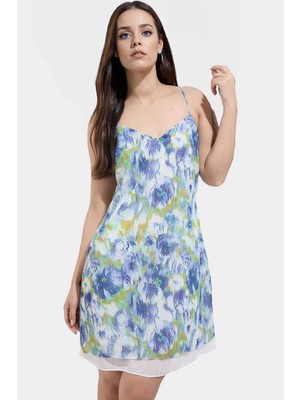 A Line Şifon Mini Elbise Desenli Polyester Yazlık Günlük Modern Stil Rahat Kullanım ve Şık