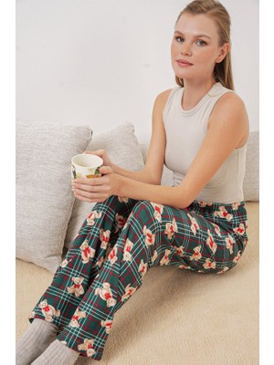 Tiana 4323 Desenli Pijama Altı - Zümrüt Yeşili