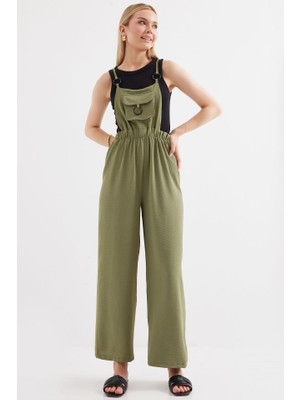 Tiana 7023 Askılı Bahçıvan Tulum - Haki