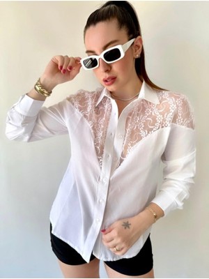 Tiana Kadın Püskül Detay Poplin Gömlek Bluz Fırsat Ürün
